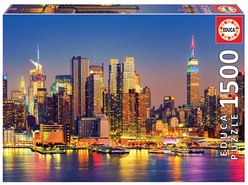 Puzzle cu 1500 de piese - Manhattan pe timp de noapte
