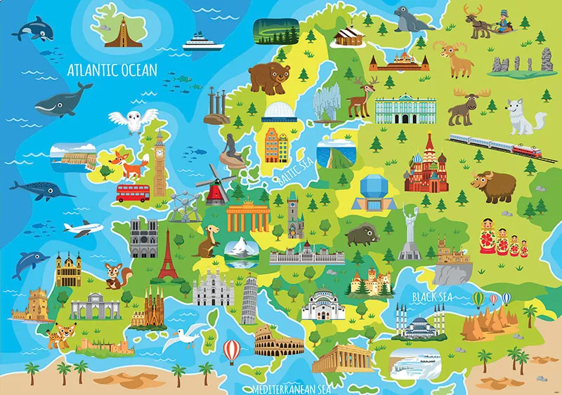 Puzzle cu 150 de piese - Harta Europei