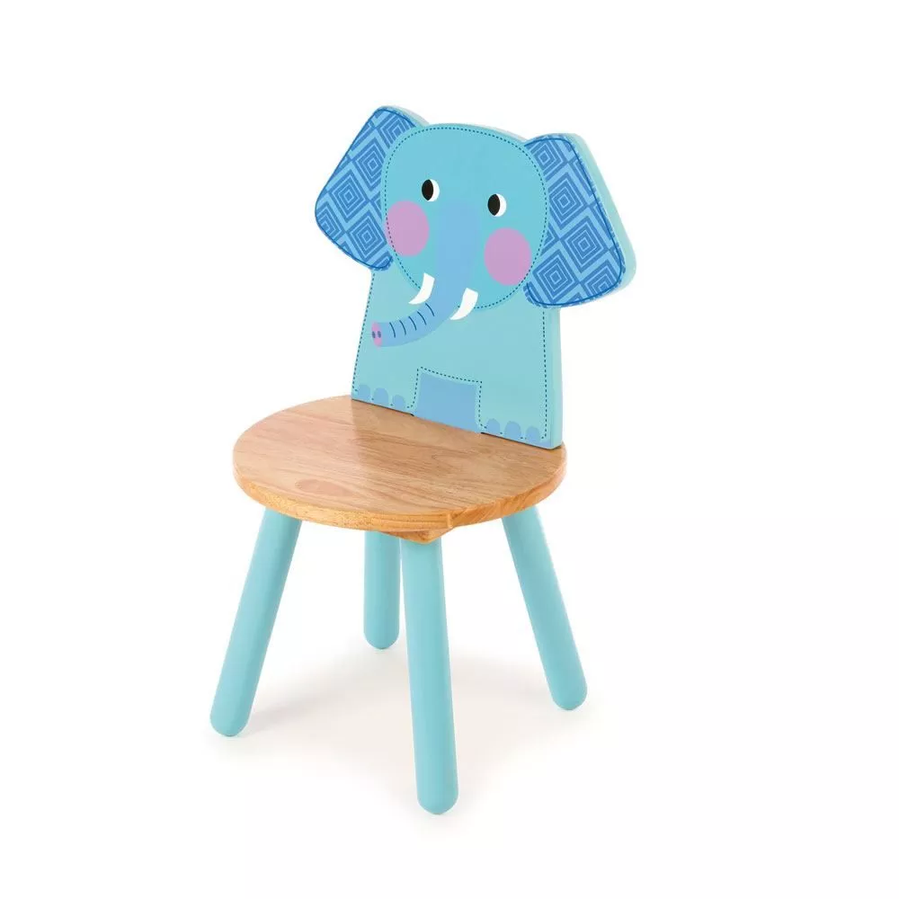 Scaun din lemn cu spătar în formă de elefant