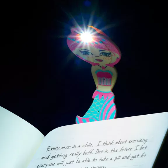 Semn de carte flexibil cu lumină - Sirenă roz