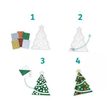 Set 10 decorațiuni de colorat cu sclipici - Crăciun sclipitor