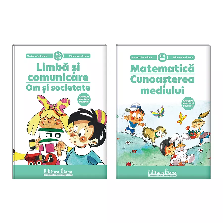Set 2 caiete, A4, pe domenii, grupa mare 5-6 ani (Autor M. Andreianu) - Aprobat Ministerul Educației