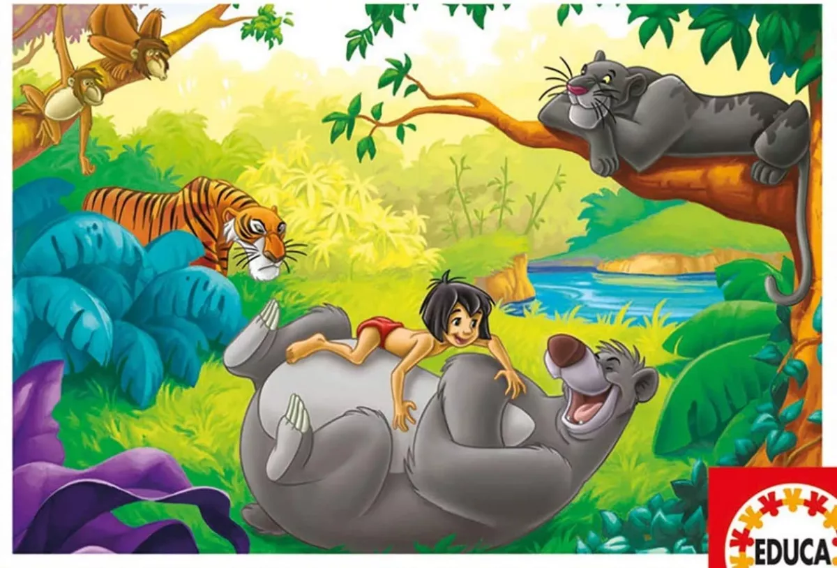Set 2 puzzle-uri cu personaje Disney - Cartea Junglei și Regele Leu (RESIGILAT)