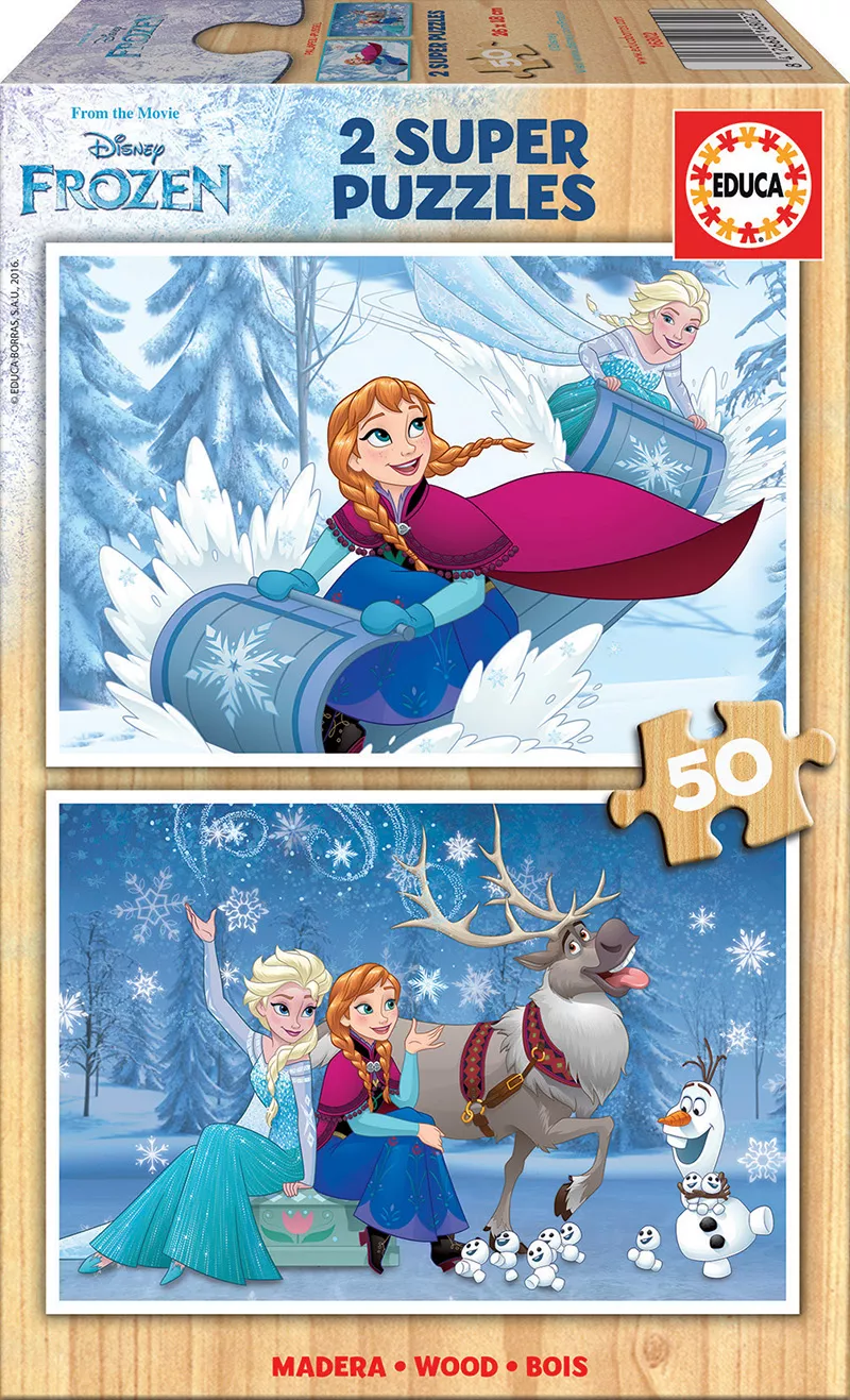 Set 2 puzzle-uri cu personaje Disney - Regatul de Gheață