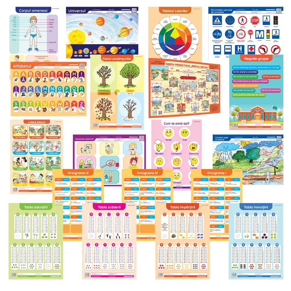 Set 20 de planse didactice A3