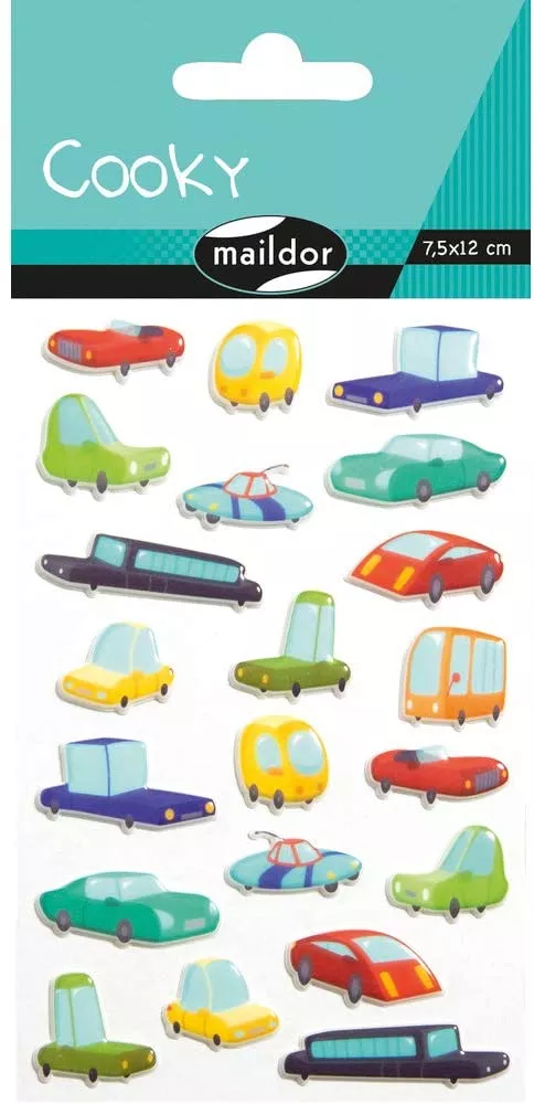 Set 21 de stickere 3D - Mașini