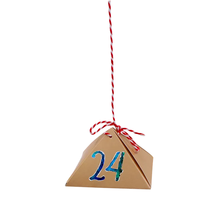 Set 24 cutii triunghiulare numerotate pentru decorare - Calendar Advent