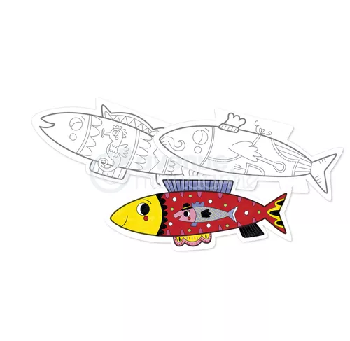 Set 24 semne de carte de colorat - Pește