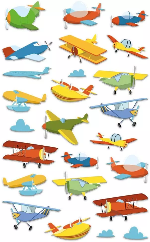 Set 25 de stickere 3D - Avioane