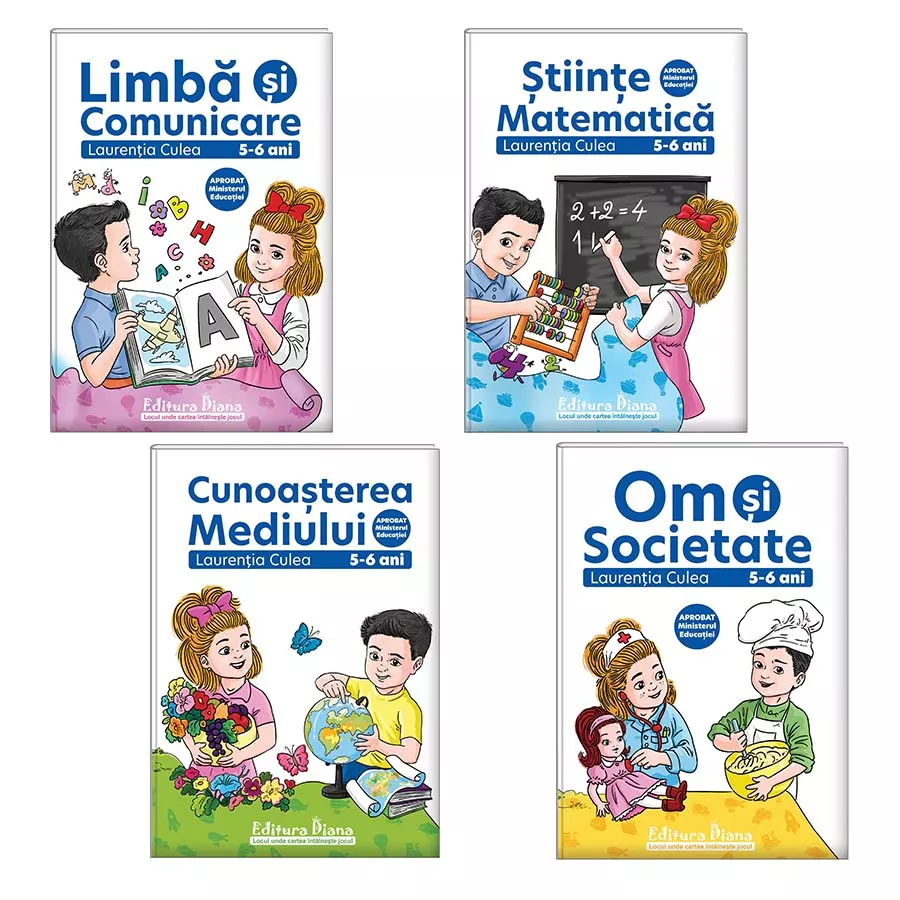 Set 4 caiete, A4, pe domenii, grupa mare 5-6 ani (Autor L.Culea) - Aprobat Ministerul Educației
