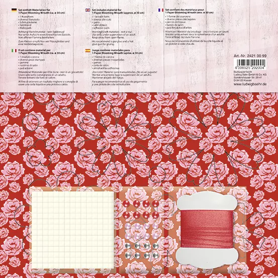 Set creativ din carton colorat - Coroniță decorativă roșie
