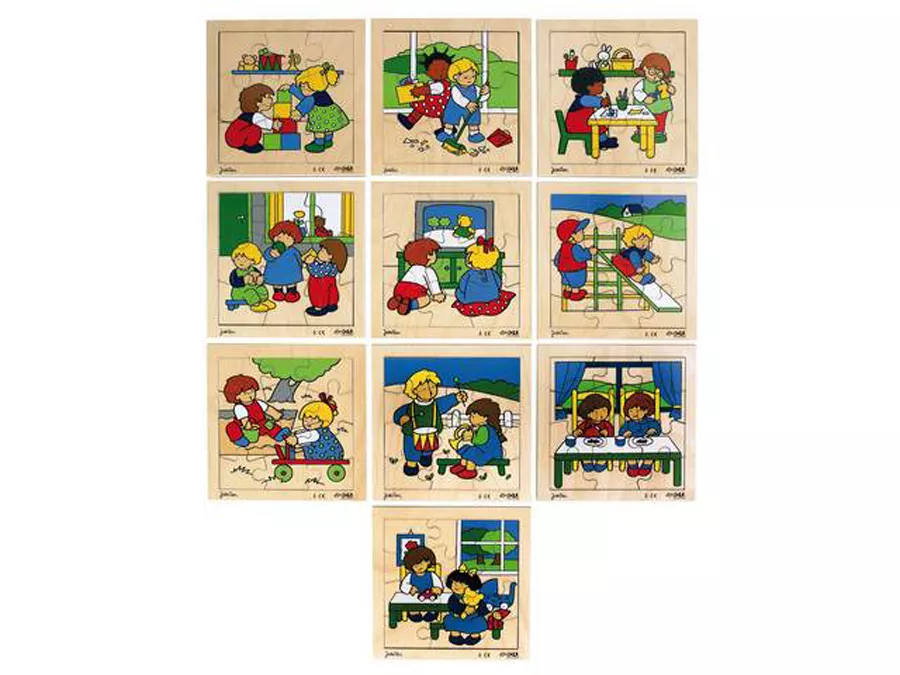 Set de 10 puzzle-uri din lemn - Ne jucăm împreună