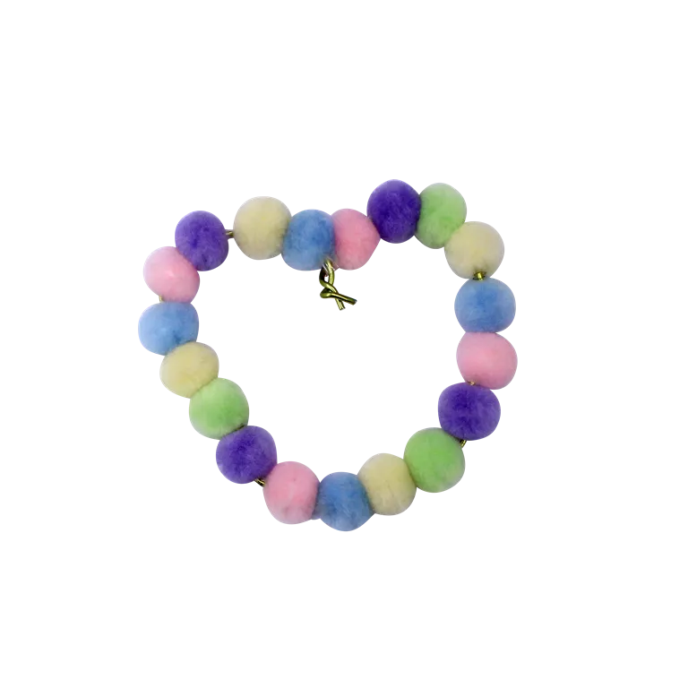 Set de 100 de accesorii pop-pom pentru șnuruit în culori pastel