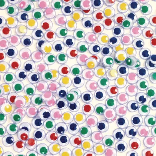 Set de 1000 de ochi mobili colorați, în borcan