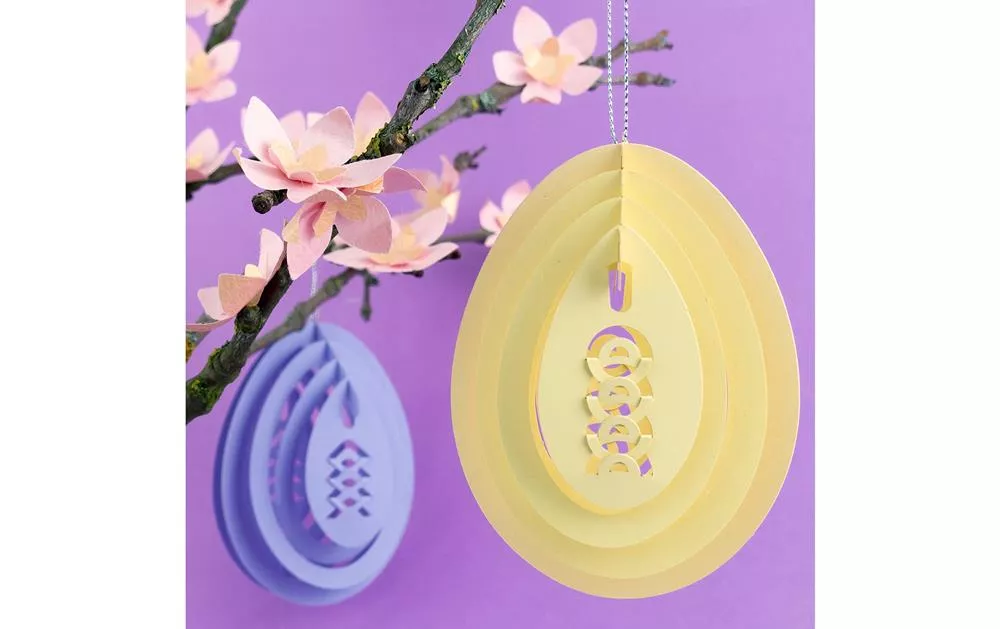 Set de 12 decorațiuni 3D în formă de ouă, pentru agățat