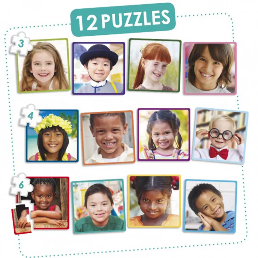 Set de 12 puzzle-uri - Copii fericiți din întreaga lume