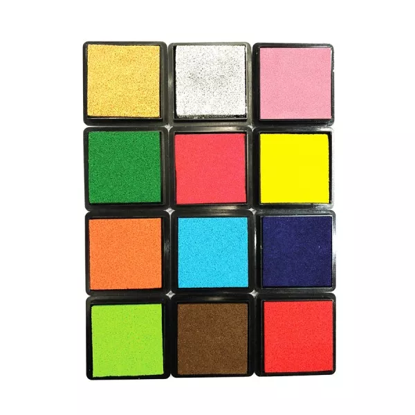 Set de 12 tușiere colorate, 4 x 4 cm
