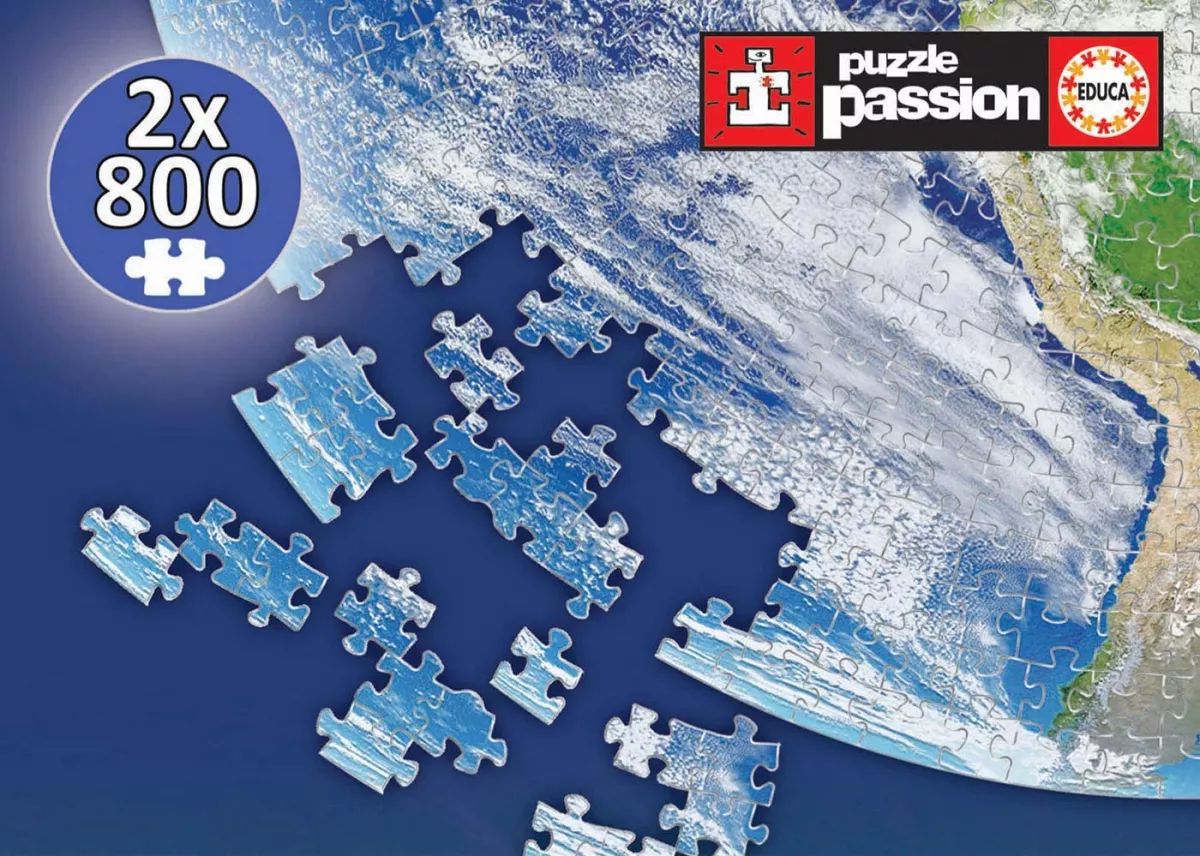Set de 2 puzzle-uri rotunde cu 800 de piese - Planeta Pământ
