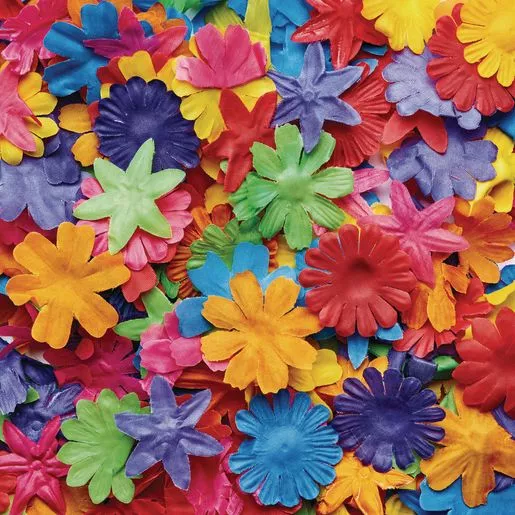 Set de 300 de flori textile colorate