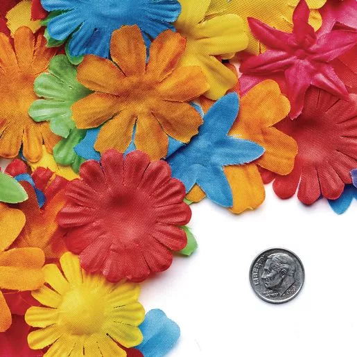 Set de 300 de flori textile colorate