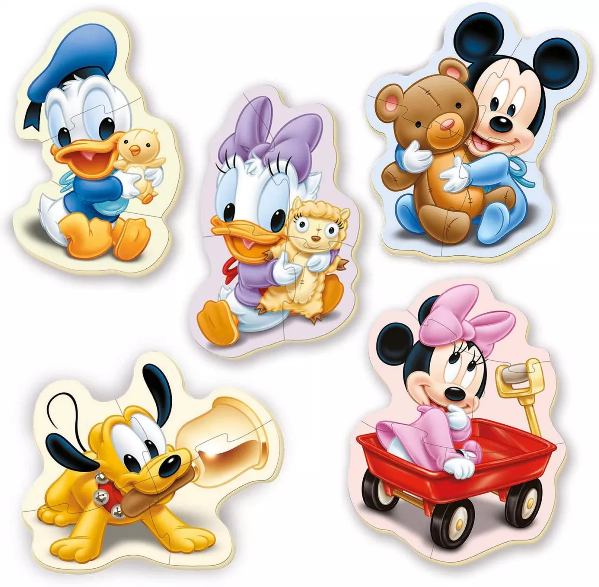 Set de 4 puzzle-uri (3, 4, 5 piese) progresive Disney - Lumea lui Mickey Mouse