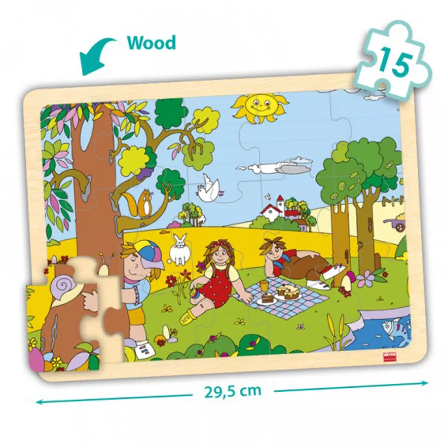 Set de 4 puzzle-uri din lemn - Cele 4 anotimpuri