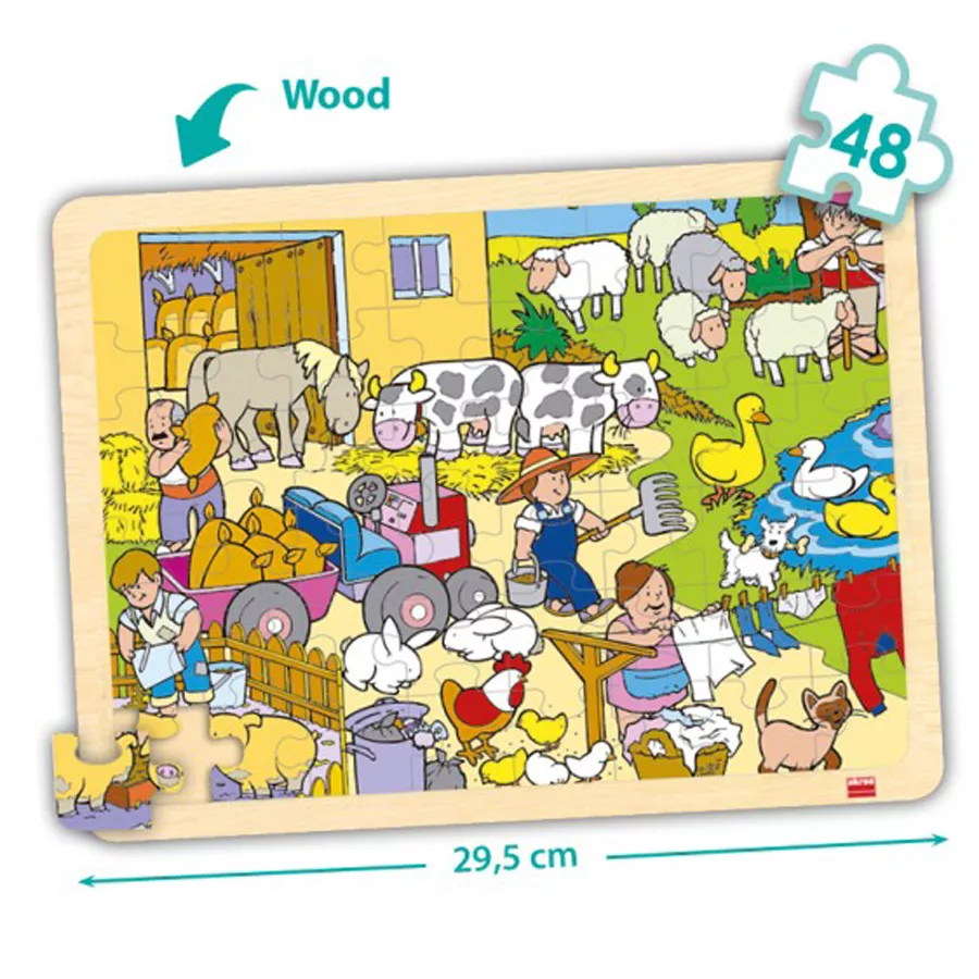 Set de 4 puzzle-uri din lemn - Locuri stabilite
