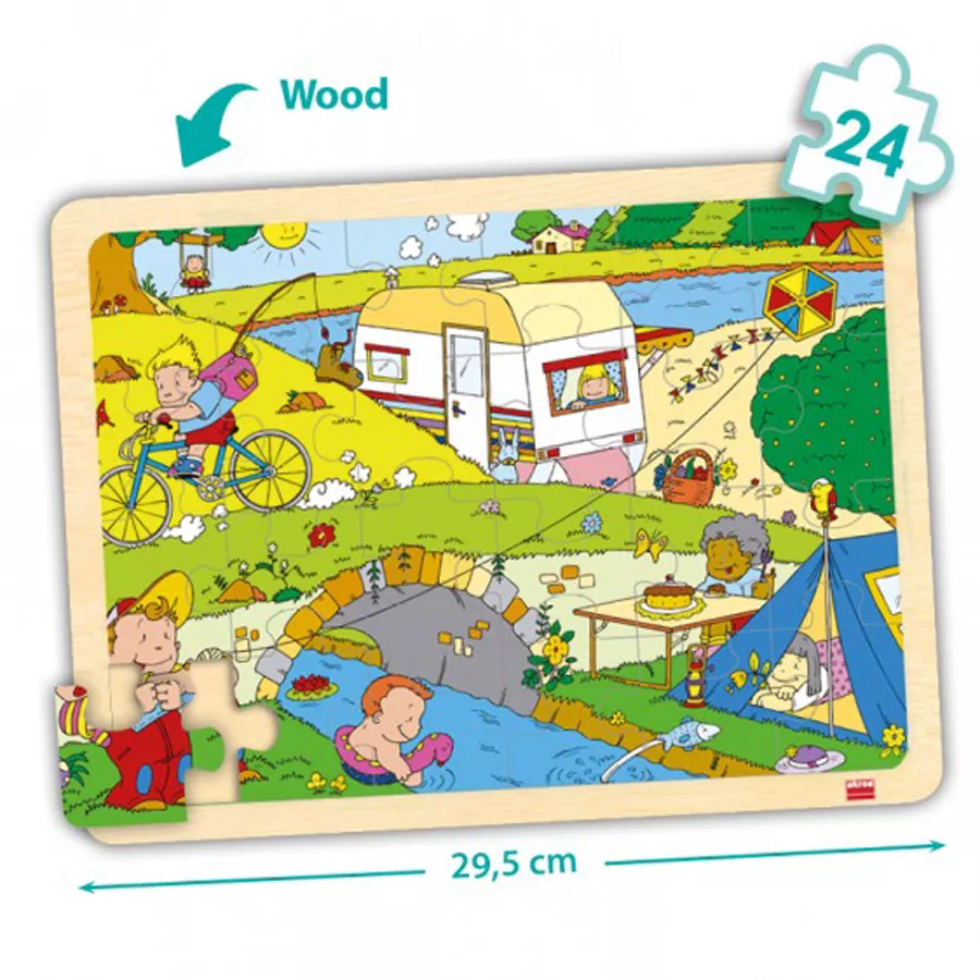 Set de 4 puzzle-uri din lemn - În timpul liber