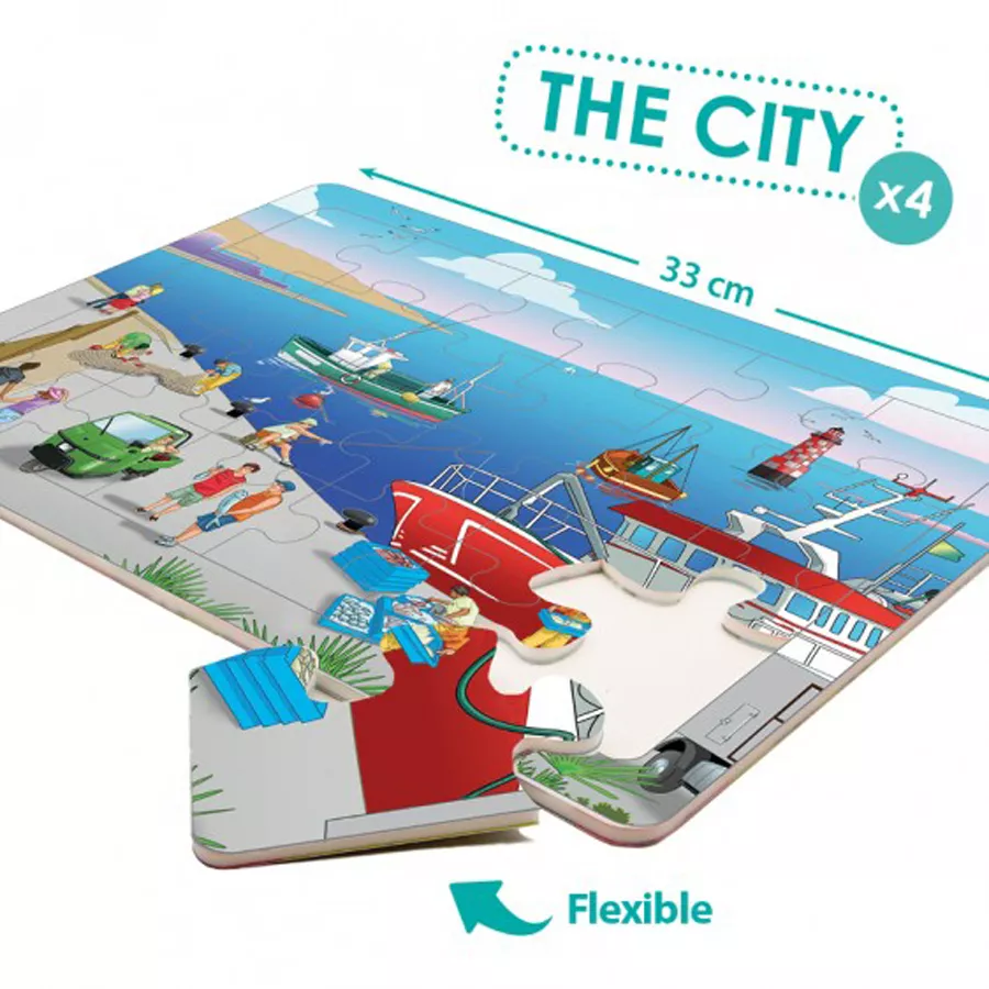 Set de 4 puzzle-uri - Orașul