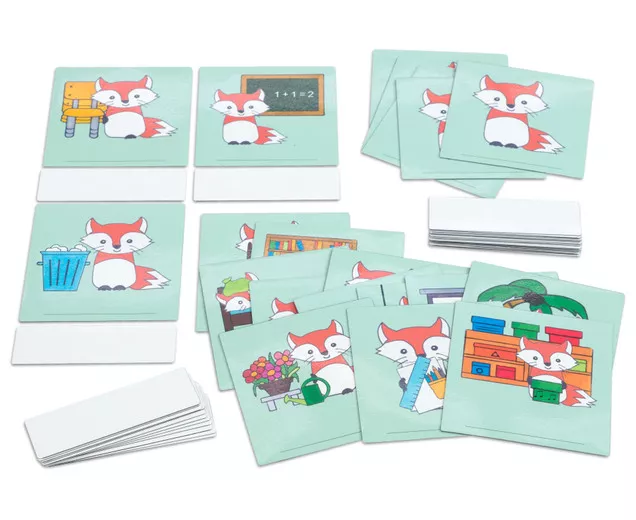 Set de 50 de carduri magnetice cu sarcini pentru clasă - Vulpița cea harnică