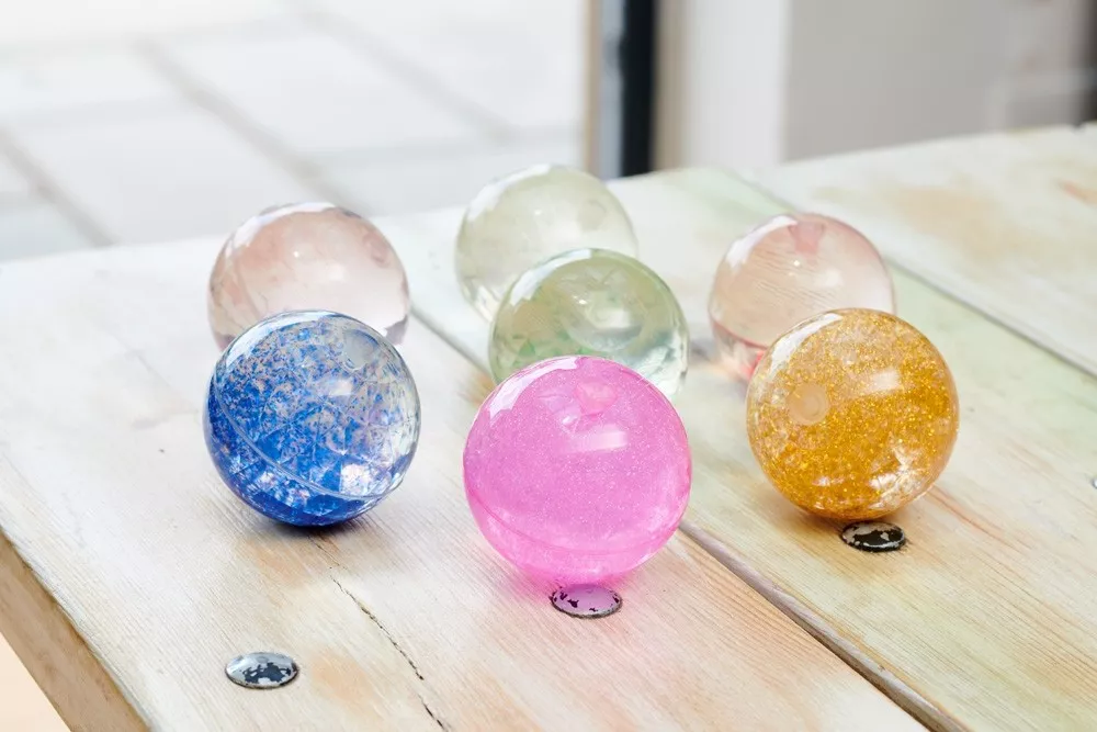 Set de 7 mingiuțe cu sclipici colorat