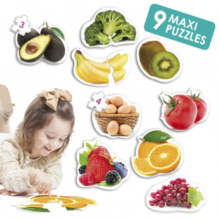 Set de 9 puzzle-uri maxi - Alimente sănătoase