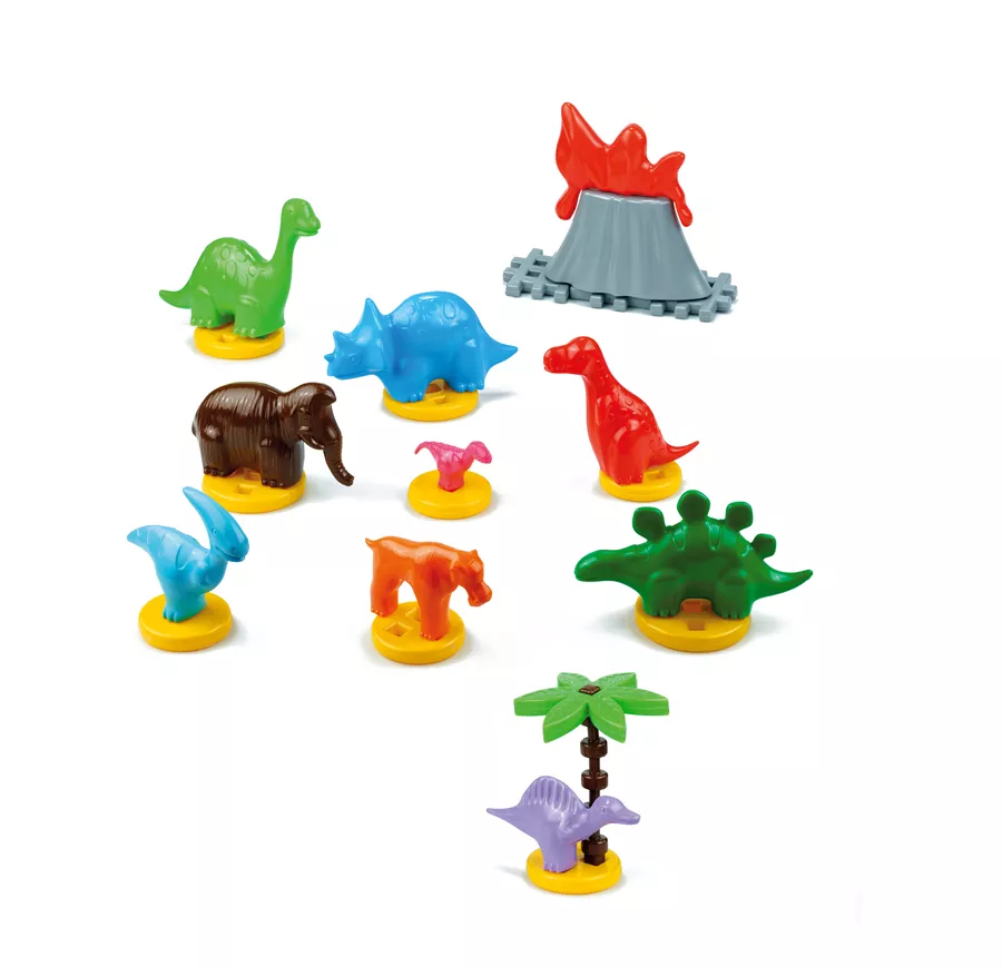 Set de dinozauri din plastic în cutie