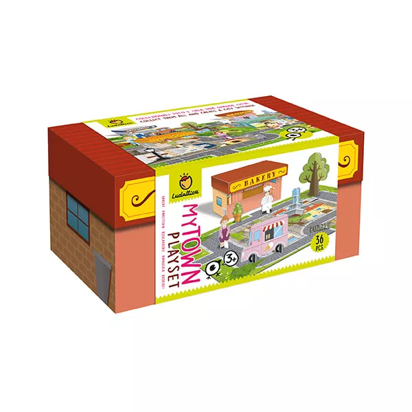 Set de joacă Brutăria din orașul meu, cu 36 de piese de puzzle & figurine 3D