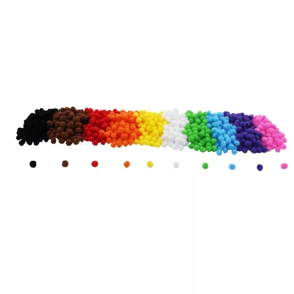 Set pom-pom multicolor, 1000 piese