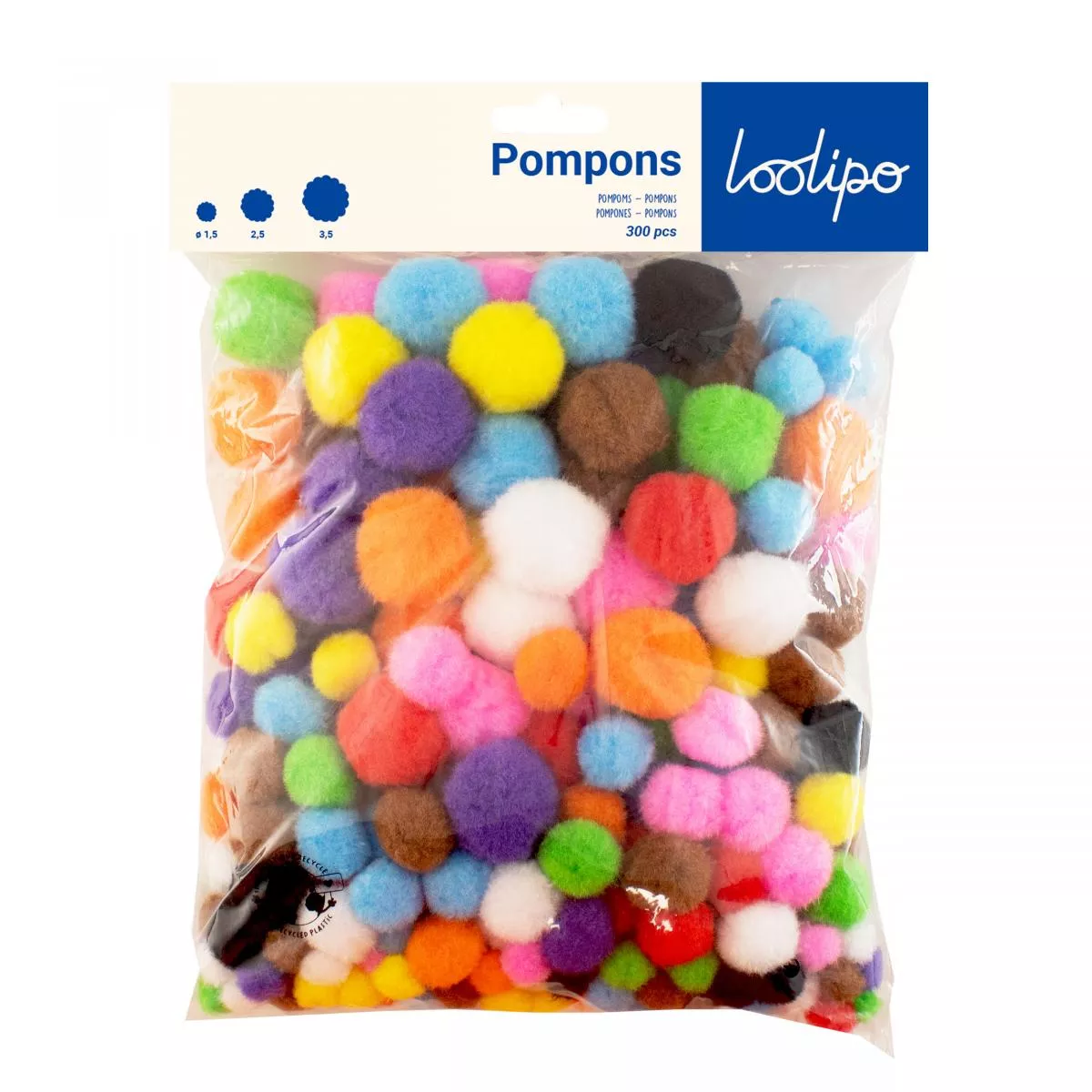 Set pom-pom multicolor - 300 de piese