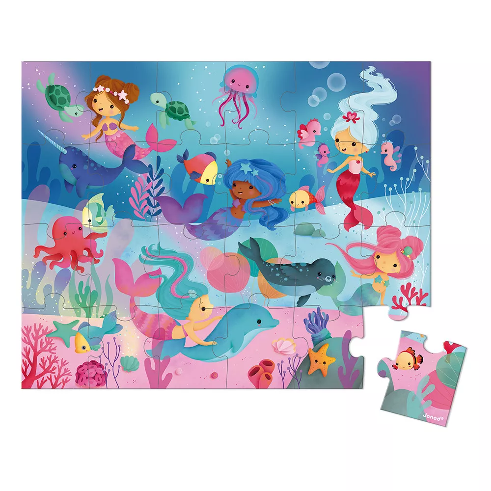 Set Puzzle cu 24 de piese din carton și 1 poster - Sirene