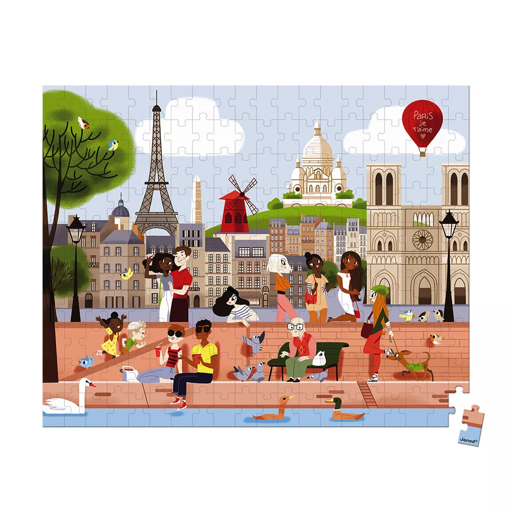Set Puzzle din carton cu 200 de piese și 1 poster - Paris