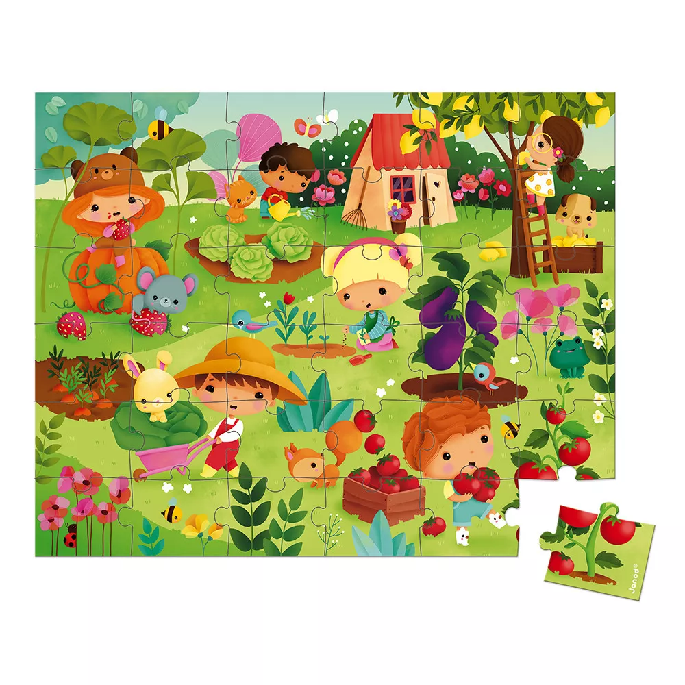 Set Puzzle din carton cu 36 de piese și 1 poster - Grădină