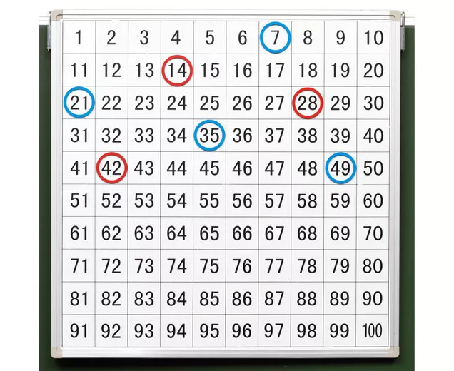 Set tablă cu numere de la 1 la 100 și 40 de jetoane magnetice