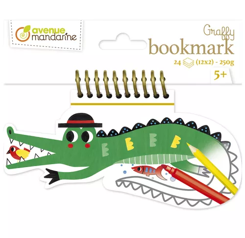 Set 24 de semne de carte pentru colorat - Crocodil