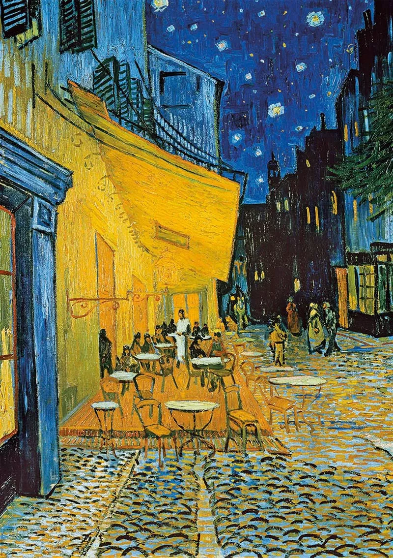 Set de 2 puzzle-uri din câte 1000 de piese - Floarea soarelui & Terasa cafenelei noaptea (Van Gogh)