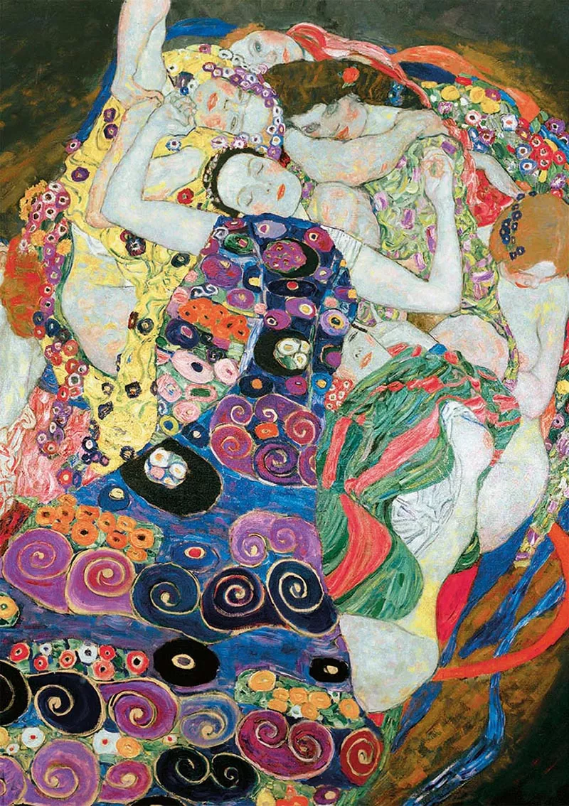 Set de 2 puzzle-uri din câte 1000 de piese - Sărutul & Fecioarele (Gustav Klimt)