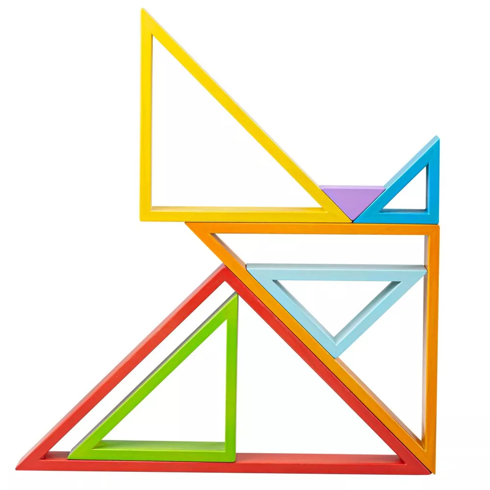 Set de 7 triunghiuri stivuibile din lemn
