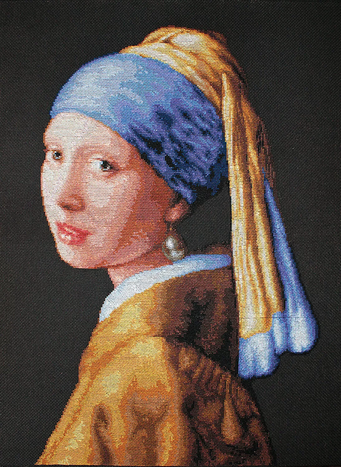 Set goblen  cu ață și ac - Fata cu cercel de perlă (Johannes Vermeer)