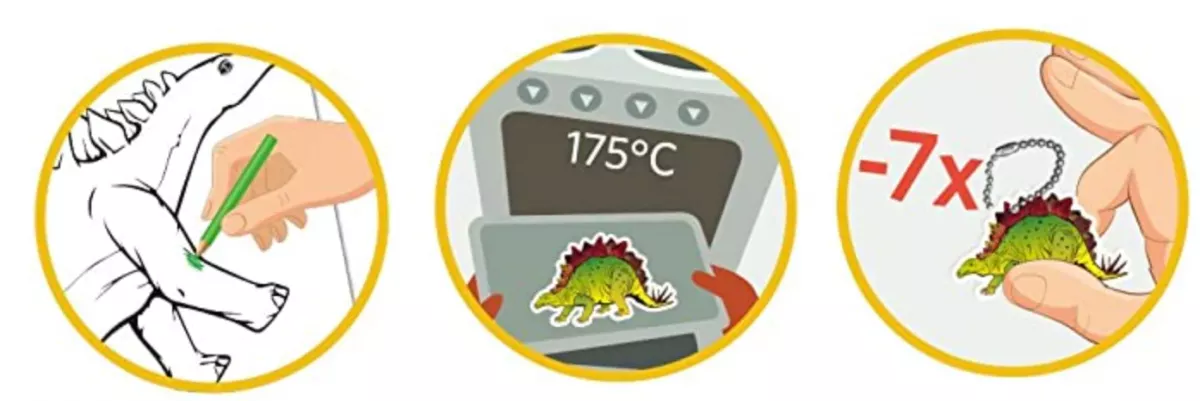 Shrinkles - Realizează-ți propriile accesorii cu dinozauri Triceratops