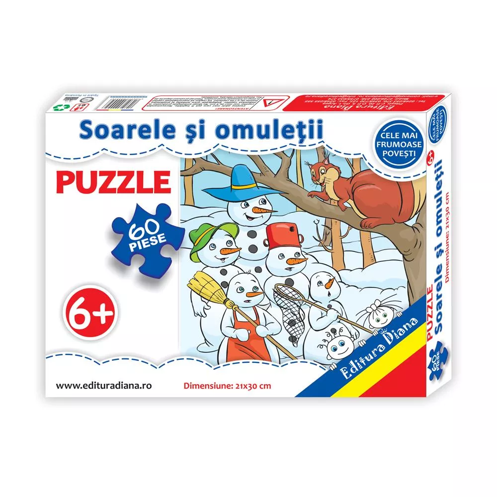 Soarele si omuleții de zăpadă - Puzzle 60 piese