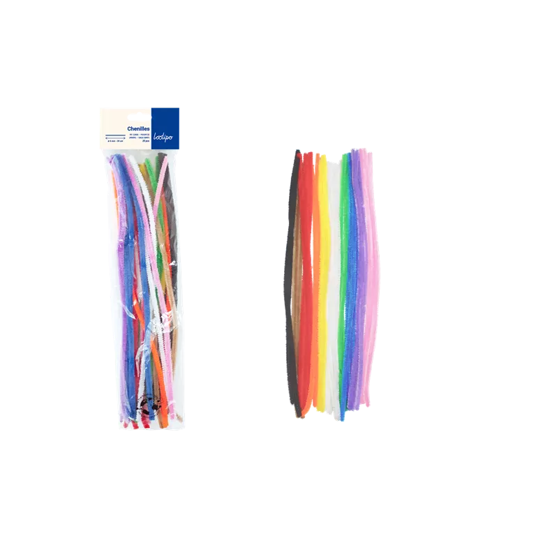 Sârmă plușată colorată - 25 de bucăți (0,6 x 30 cm)