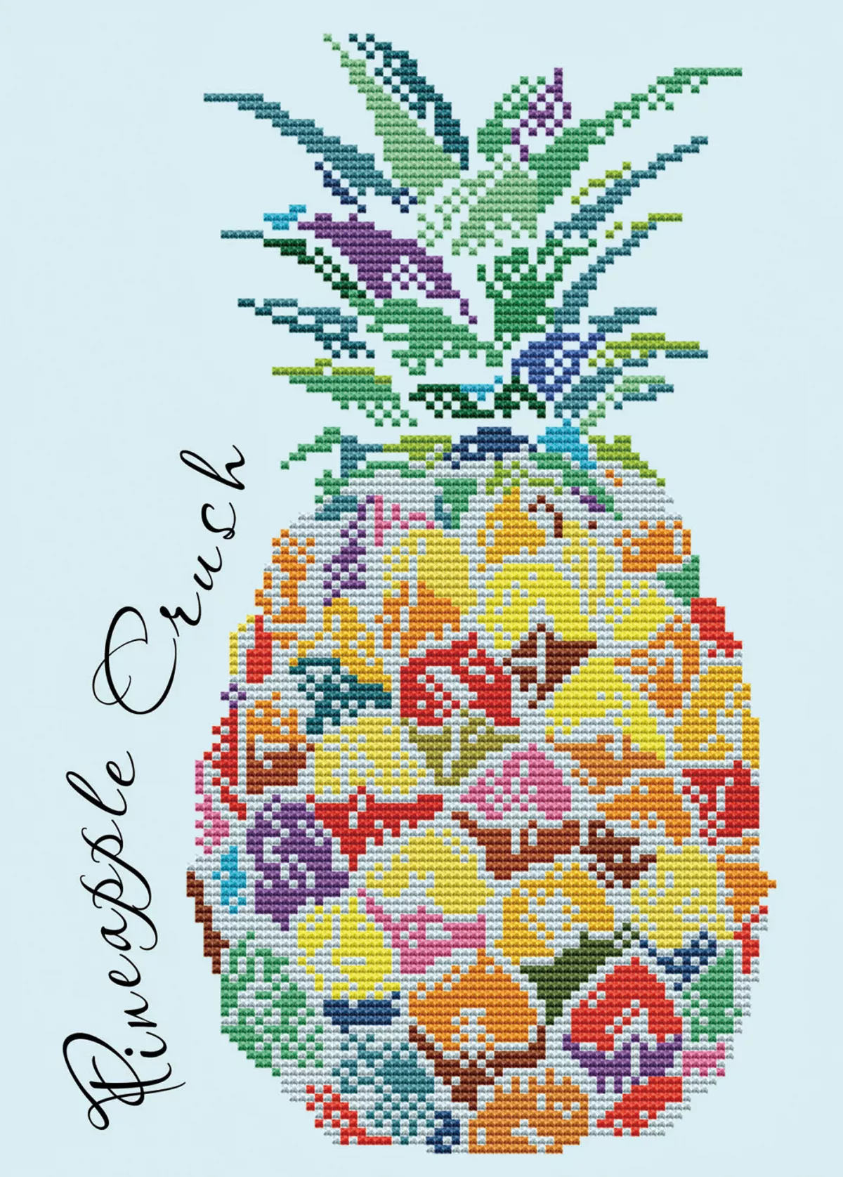Tablou cu diamante - Ananas multicolor