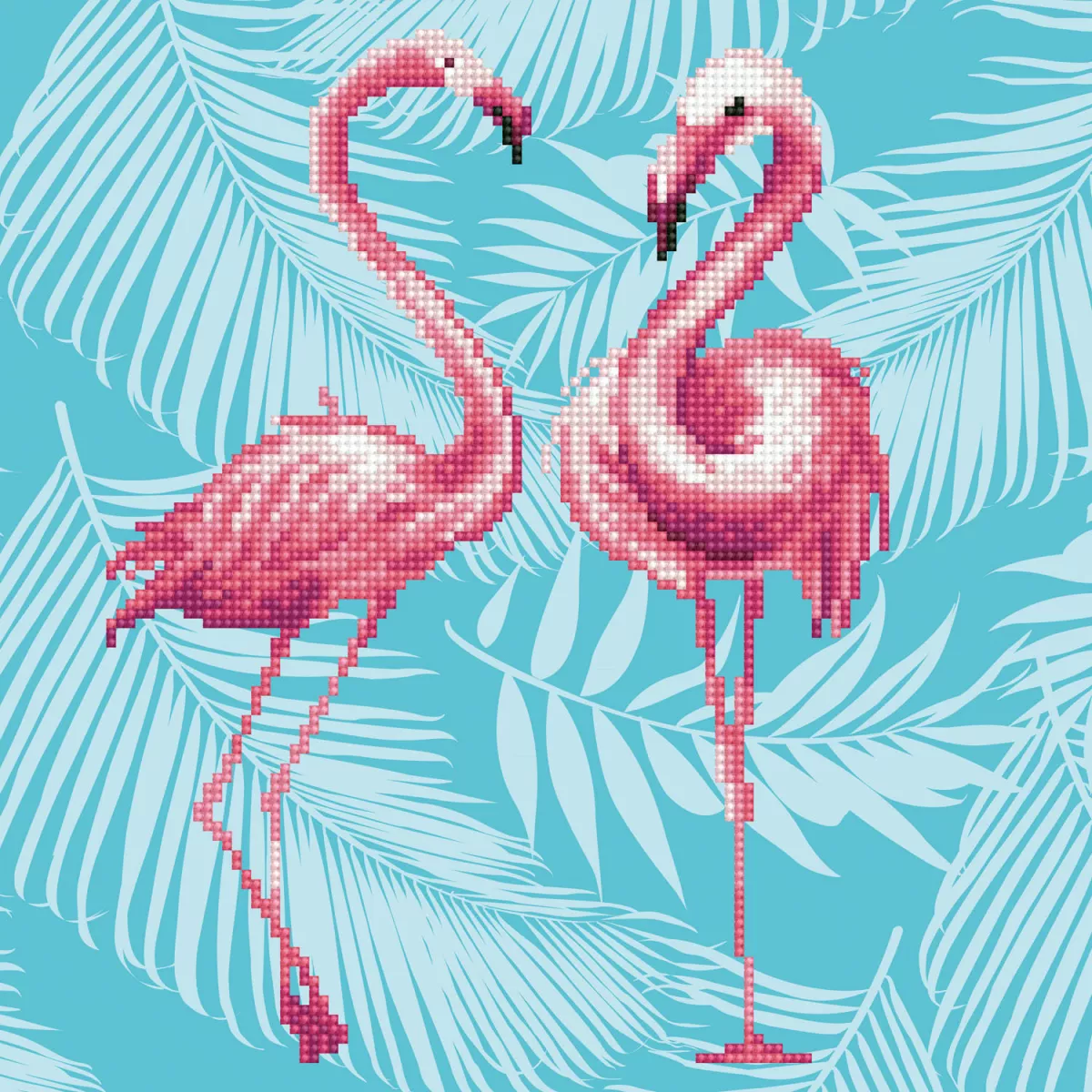 Tablou cu diamante - Flamingo Duo